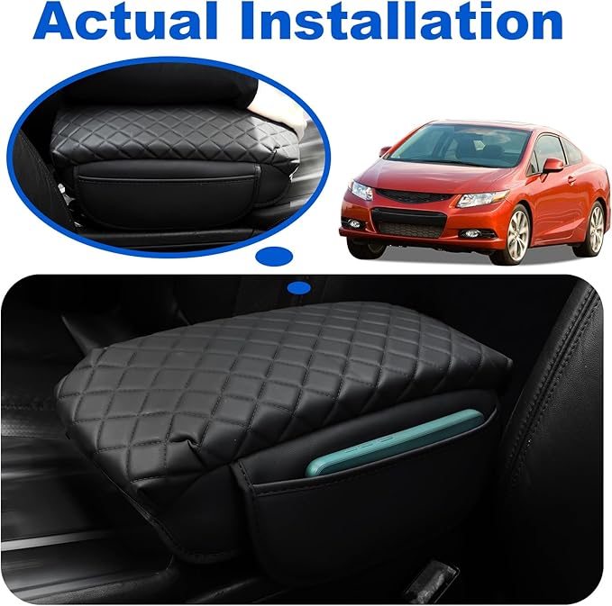 BreTrewri Center Armrest Console Pad Cover for Honda Civic 2012 2013 2014 2015 Civic Armrest Lips Cover Accessories (1215 Civic)
