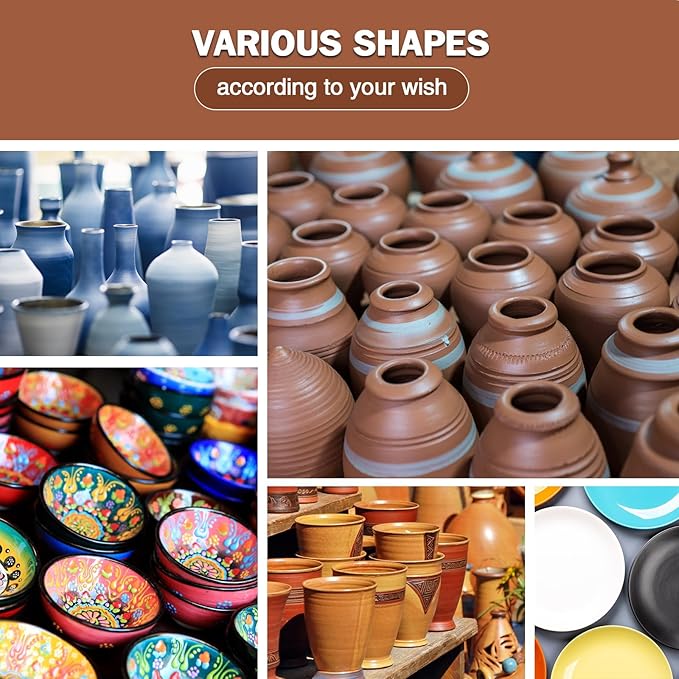 Eritor Pottery Wheel, Pottery Wheel for Adults, Air Dry Clay 4.4lbs，Pottery Clay，Pottery Wheel for Beginners，Pottery Tools, Pottery Wheel for Kids, Clay Tools, Clay Sculpting Tools