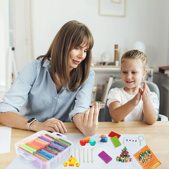 CiaraQ Polymer Clay Starter kit, Oven Bake Modeling Clay with Sculpting Tools, 28 Colors,1.7 lb