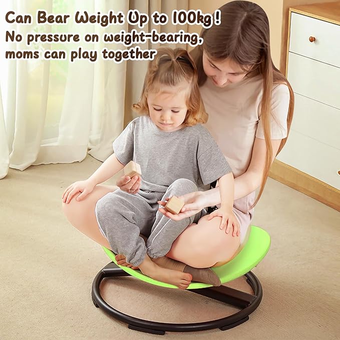 Kids Sensory Chair for Autism Kids Swivel Chair, Sensory Spin Chair Seat Improve Physical Coordination Wobble Chair for Kids Sit and Spin Relief of Motion Sickness