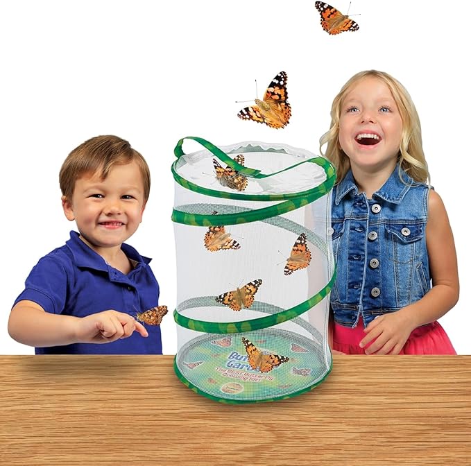 Insect Lore Butterfly Garden Kit, Painted Lady Butterfly Kit with Voucher for Live Caterpillars, Butterfly Habitat, STEM Journal & More