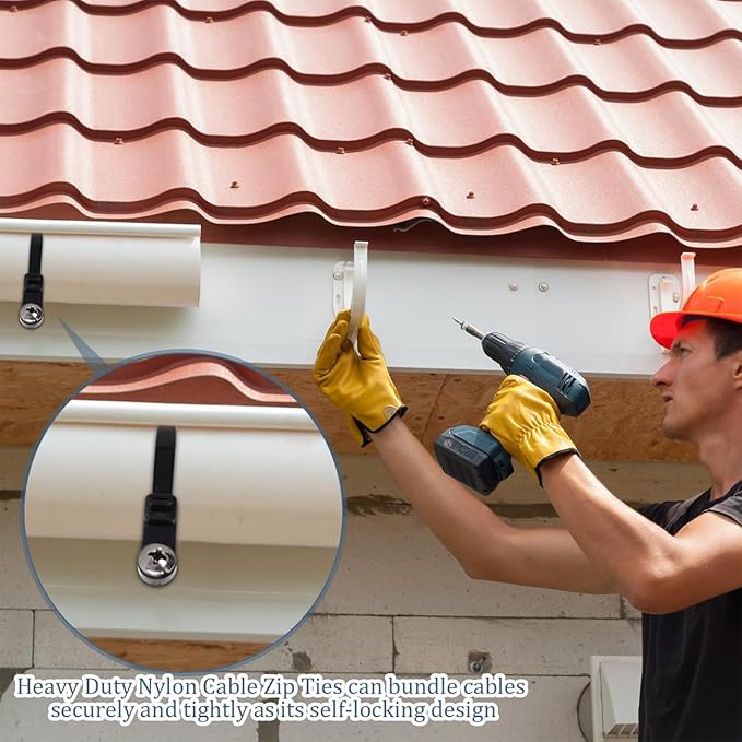 12 inch Black Zip Ties With Screw Hole,Heavy Duty Cable Ties for Cords 75 lbs Mountable head Zip Tie Screw Mount,Zip Wall Wire Ties for Indoor and Outdoor Use (100, 12 IN)