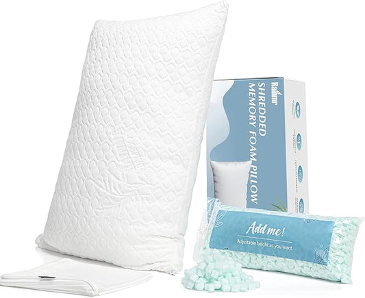 Pillow King Size Memory Foam for Sleeping, Bed Pillows with Washable Cooling Pillowcase for Back & Side & Stomach Sleepers, 20x36 inches