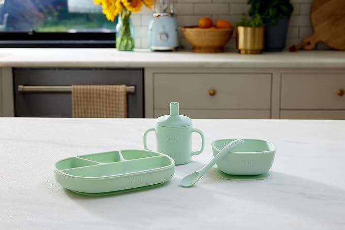 NUK Silicone Baby Suction Plates, Durable Suction Feature Helps Reduce Spills, Microwave & Dishwasher Safe, BPA-Free, Pack of 2