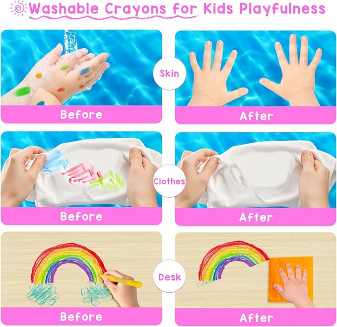 DreamCandy Twist Crayons for Toddlers,12 Colors Non Toxic Washable Crayons for Kids,Art Supplies Drawing Coloring Crayon Set,Gift for Boys and Girls,Back to School,Stocking Stuffers