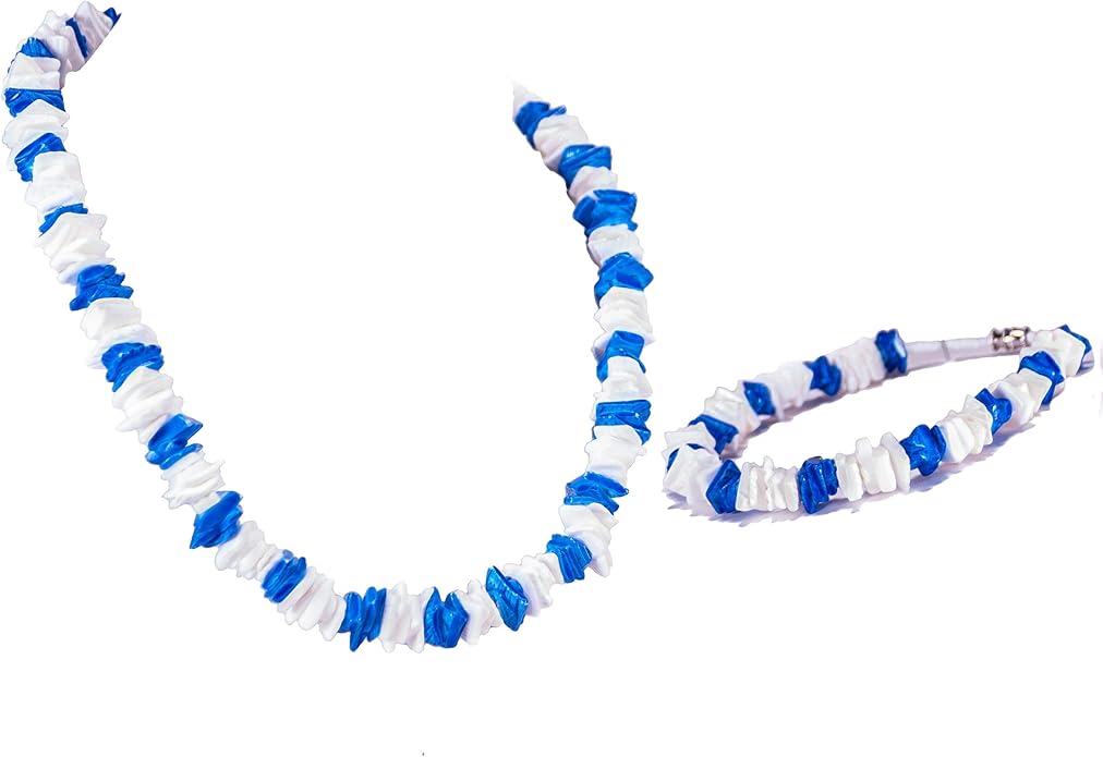 BlueRica Puka Shell Chips Necklace & Anklet Set (Multi)