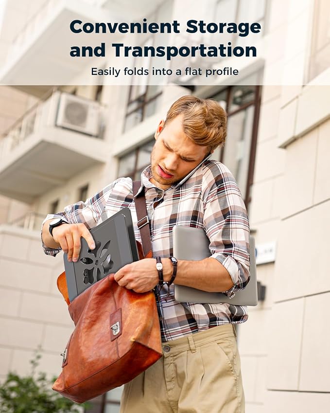 Adjustable Laptop Stand for Desk - Portable Laptop Riser with Rotating Base, Foldable Aluminum Computer Stand, Ergonomic Laptop Holder for MacBook Pro/Air Dell HP Notebook up to 15.6",Purple