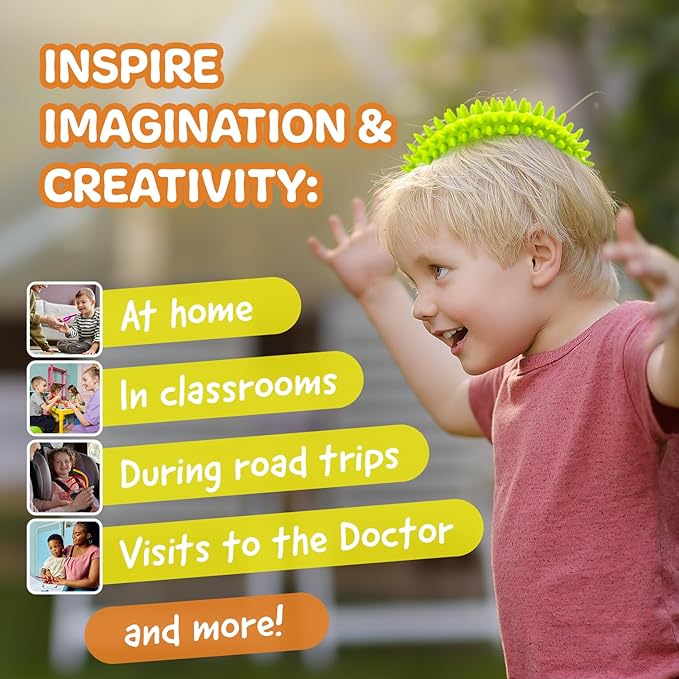 Impresa 3-Pack Spiky Sensory Rings from The Original Monkey Noodle, Fidget Bracelet for Kids with Unique Needs, Fosters Creativity, Focus and Fun-Great for Classrooms, Home & Playtime Age 3+