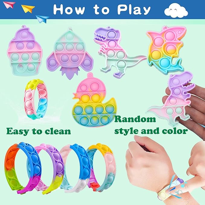 120 Pcs Party Favors for Kids, Treasure Box Toys for Classroom, Goodie Bag Stuffers, Pinata Filler, Treasure Cheast for Kids Prizes, Carnival Prizes Box Toys, Return Gifts for Kids Birthday 4-8-12