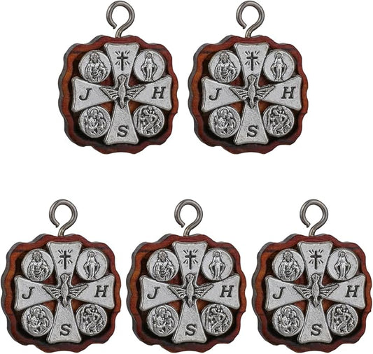 COTTVOTT Wooden Christian Jesus Cross/Orthodox Crucifix Charms Pendants for Rosary Necklace, DIY Jewelry Making Accessories Parts