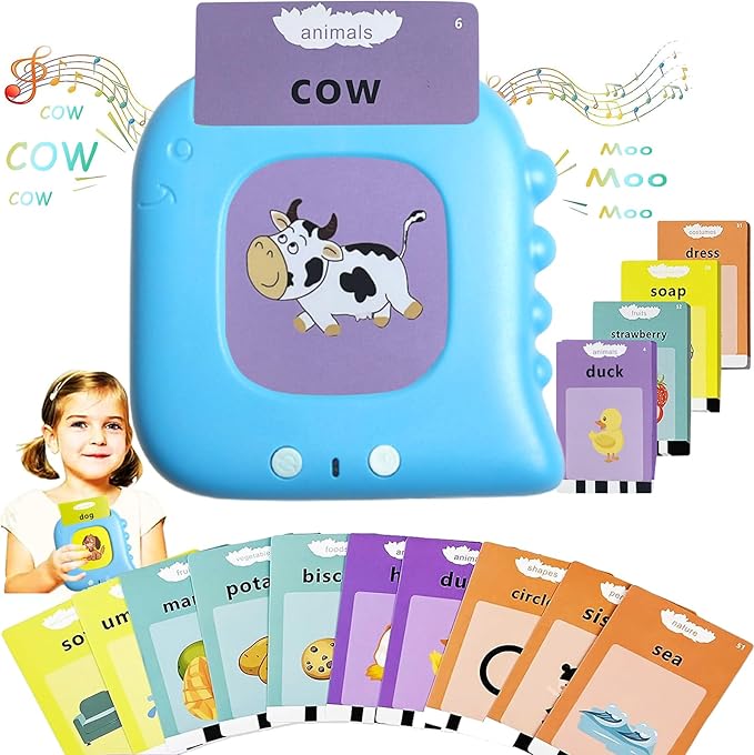 Talking Flash Cards, Pocket Speech for Toddlers 3-7 Year Old, Audible Double-Side Pocket Vocabulary Cards with 224 Sight Words, Kid Learning Education Toys, Sensory Toys for Autistic Children