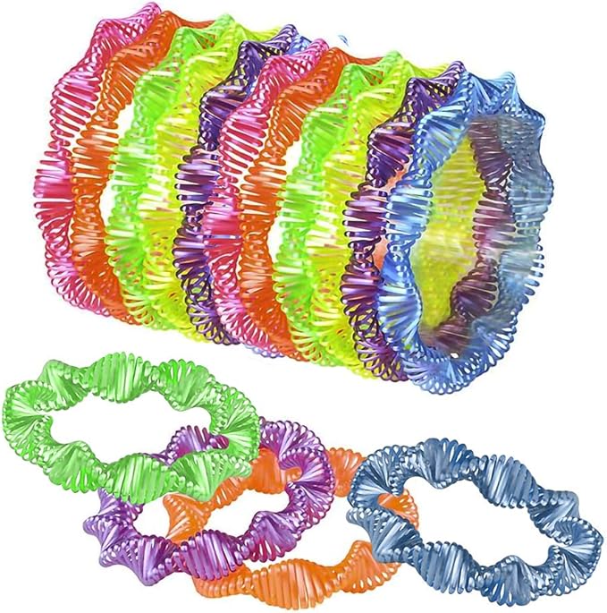 ArtCreativity Neon Twist Coil Bracelets - Pack of 12 - Cool Spiral Plastic Bracelets in Assorted Neon Colors - Fun Party Favor, Carnival Prize, Goodie Bag Fillers, for kids and adults