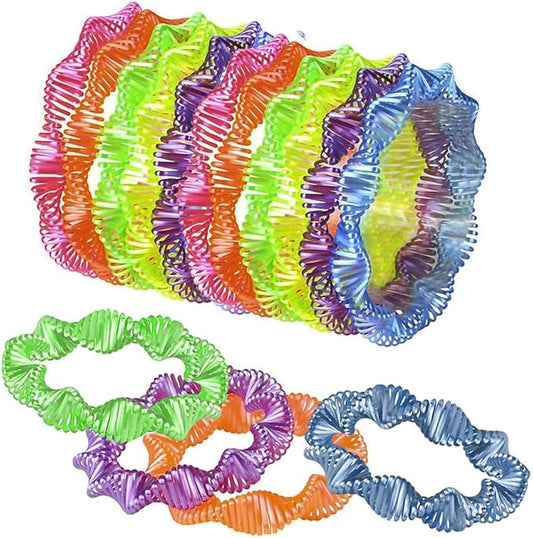 ArtCreativity Neon Twist Coil Bracelets - Pack of 12 - Cool Spiral Plastic Bracelets in Assorted Neon Colors - Fun Party Favor, Carnival Prize, Goodie Bag Fillers, for kids and adults