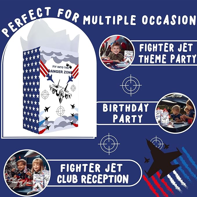Fighter Jet Pilot Party Favor Bags Fighter Pilot Goodie Bags Fighter Jet Pilot Party Favors for Kids Fighter Jet Pilot Birthday Party Supplies