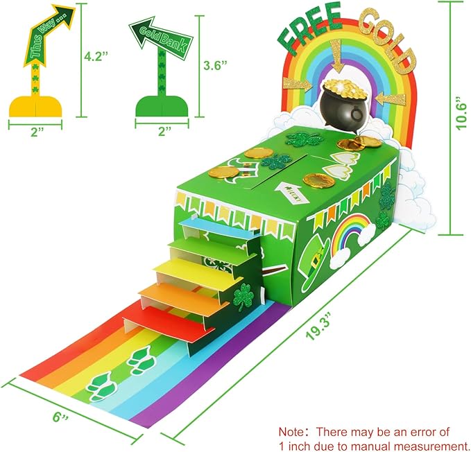 GYGOT St. Patrick's Day Leprechaun Trap Kit for Kids, DIY Craft Catch a Leprechaun Kit for Kids,St Patricks Day Classroom Activity Party Supplies