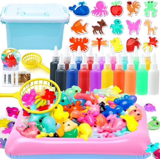Aqua Fairy Water Gel Kit for Kids,Creative Magic Water Elf with 18 Colors Gel and 16 Shape Molds,Christmas Birthday Gifts, Party Favors, Arts & Crafts DIY STEM Kits for Boys Girls (18 Color)