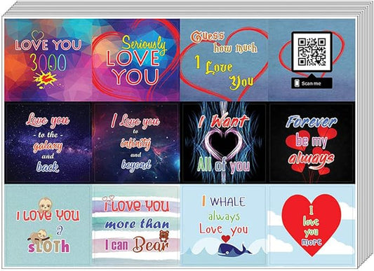 Love You 3000 Stickers (20-Sheet) – Stocking Stuffers Gift Set for Husbands Wife Dad Mom Children Son Daughter – Planner Stickers Birthday Mason Jar Party Favors Décor Decal – Stocking Stuffers Gifts