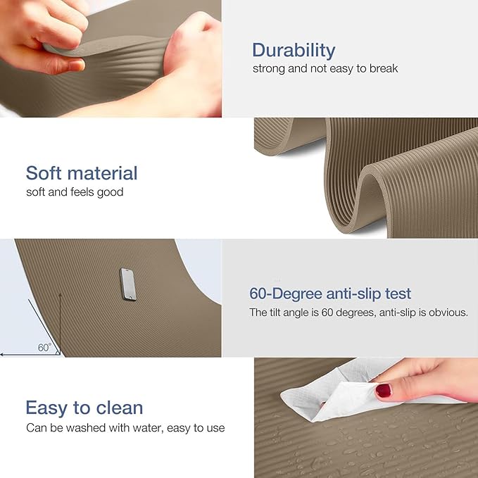 Yoga Mat Non Slip NBR Extra Thick Yoga Mat, 72"L x 32"/24"W x 0.6"/0.4"TH (185cm x 80cm/61cm x 15mm/10mm), Anti-Tear Exercise Mat with Carrying Strap and Bag, Workout Mats for Yoga, Pilates