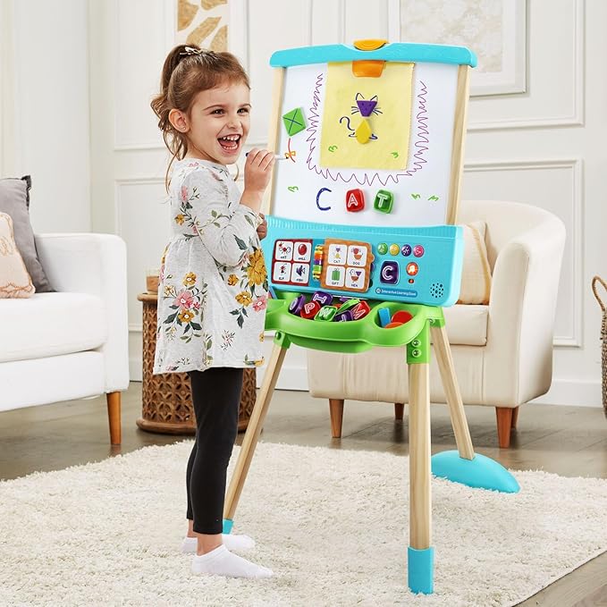 LeapFrog Interactive Learning Easel with Magnetic Chalkboard and Whiteboard for Kids Ages 3-5 (Frustration Free Packaging)