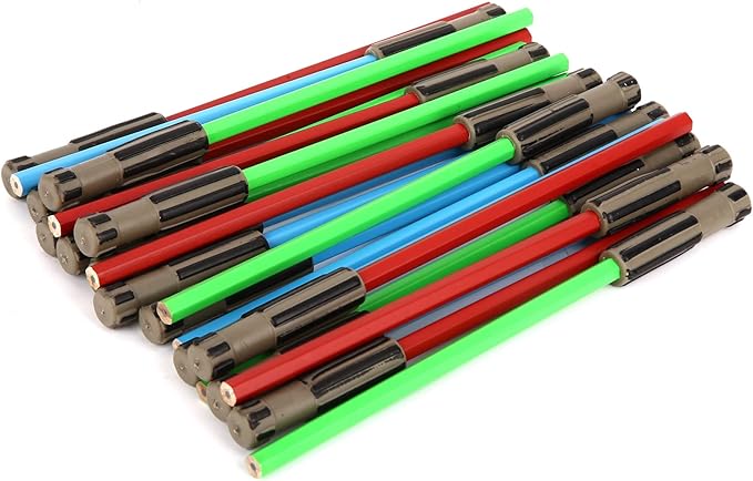L LIFETIME Light Saber Pencils Party Favors, Star Fan Theme Goody Bag Supplies Blue Red Green with 3D Eraser Top for Boys Girls Adults Teen Tween Gift Birthday Celebration (24)