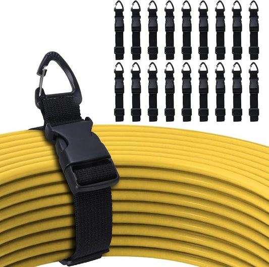 17 Inch Extension Cord Holder Organizer with Triangle Clips for Garage Organization and Storage, Adjustable Heavy Duty Storage Straps for Men Workshop (6)