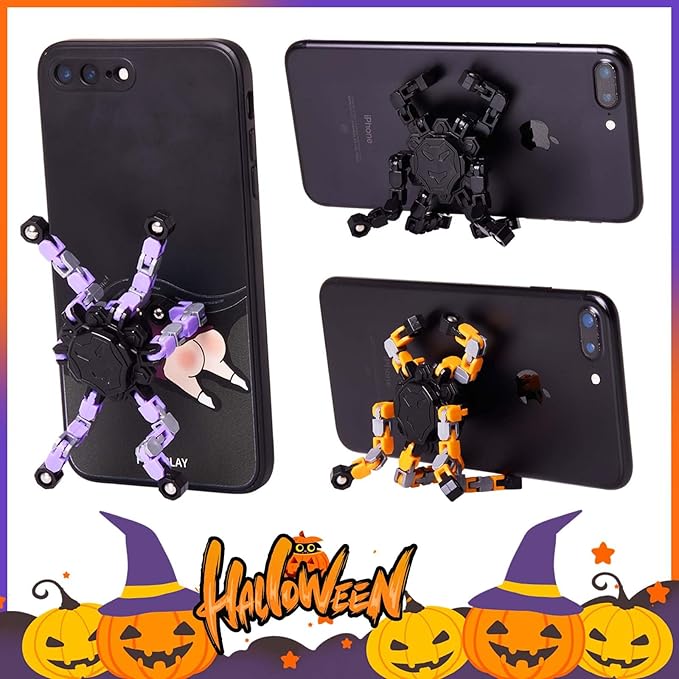 Halloween Fidget Spinners for Boys Girls Sensory Toys for Stress Relief and Anxiety for Kids 4-8 8-12 Halloween Goodie Bag Fillers Stocking Stuffers for Adult Party Favors 3PC