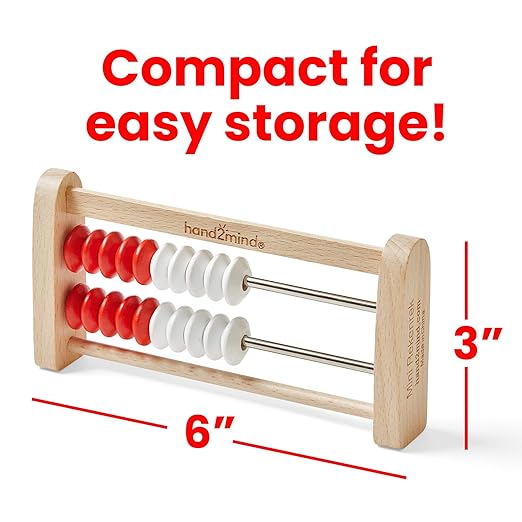 hand2mind Mini 20-Bead Wooden Rekenrek Class Set, Number Rack for Kids, Abacus for Kids Math, Counting Beads, Math Counters, Educational Toys for Elementary Kids, Math Manipulatives (Set of 25)