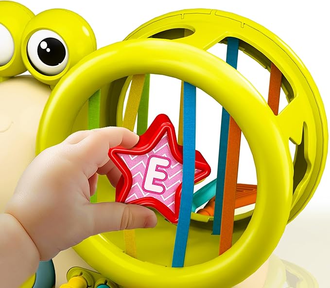 iPlay, iLearn Baby Snail Activity Cube, Toddler Montessori Toys for 1 Year Old, Infant Sensory Toy W/Shape Sorter Pull String for 6-9 12-18 Month, Developmental Birthday Gifts Boys Girls Age 2 3 Yr