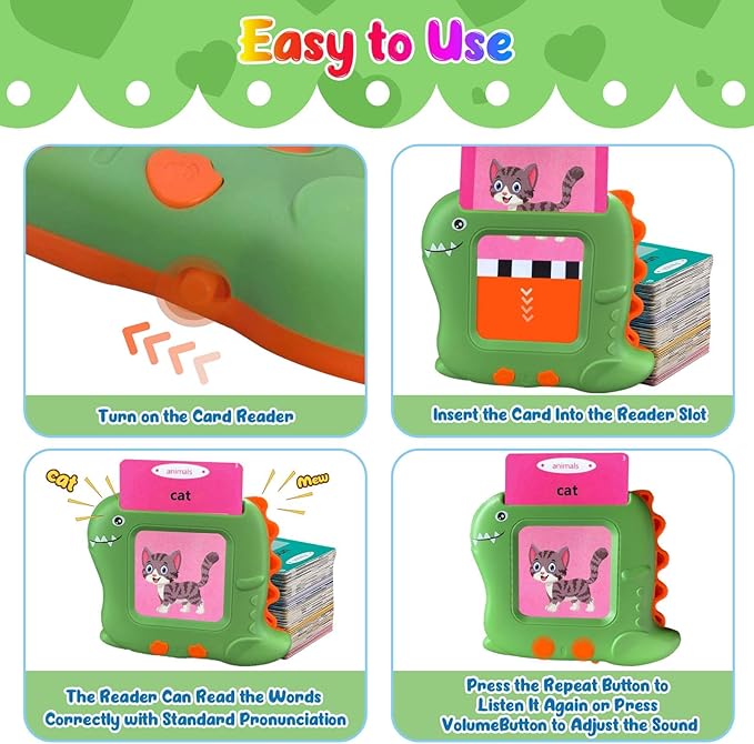 Pocket Speech Talking Flash Cards - 336 Sight Words Toddlers Montessori Audible Speech Buddy Early Learning Flashcards, Autism Sensory Toys Speech Therapy Materials for Toddler Age 3 4 5 Years Old G