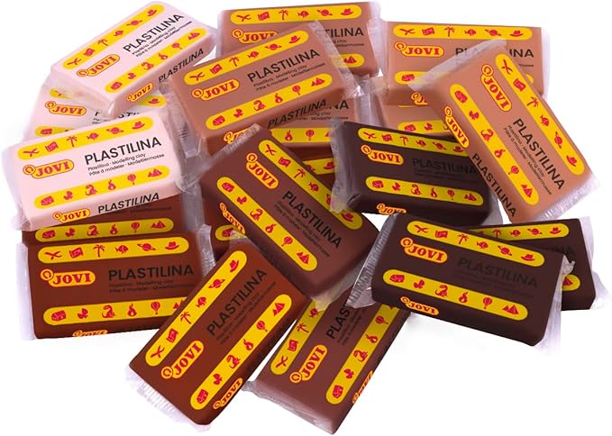 Jovi Modeling Clay; Multicultural Colors, 50gz. Bars, Set of 18, 3 Each of 6 Colors