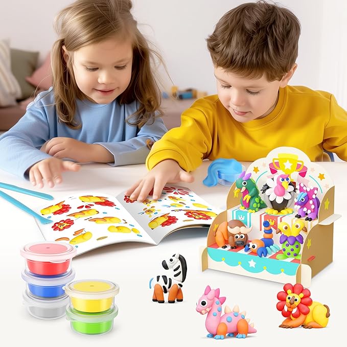 Kids Air Dry Clay Kit - Magic Clay Set with 18 Cans, 26 Project Tutorials & 4 Themed Instructional Guides
