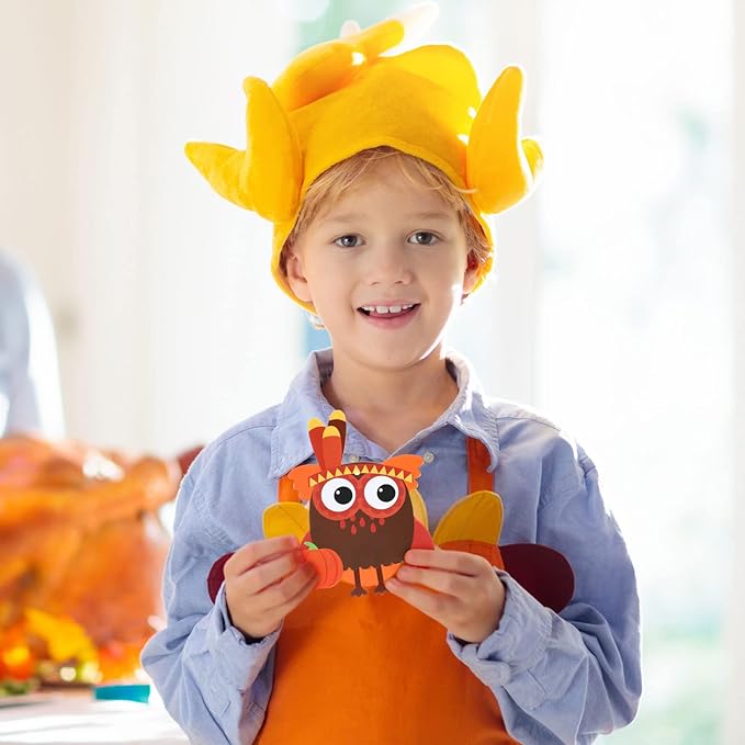 Autumn Thanksgiving Owl Craft Kit for Kids DIY Fall Turkey Day Paper Craft Kits Assorted Owl Shapes Gift with Pumpkins Favors Thanksgiving Day Project Home Classroom Game Activities(24 Sets)