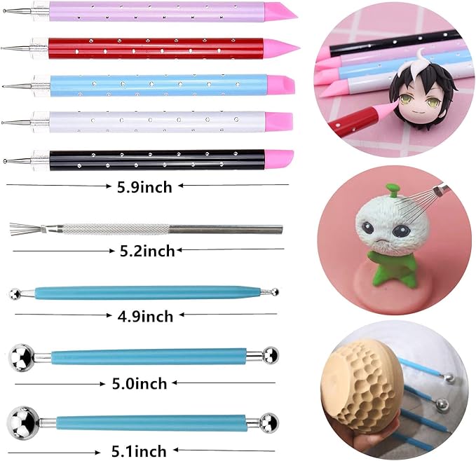 Artzuvs Clay Tools,28pcs Polymer & Pottery Sculpting Tools Set,Ceramic Tools, Modeling Clay Supplies Tools Kit for Carving,Trimming,Sculpture,Beginners