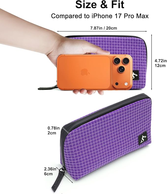 SIMTOP Cord Organizer Travel Small Tech Bag Pouch Case for Cords, Charger, Hard Drive, Power Bank – Water-Resistant Electronics Organizer, Small Portable Gadget Case for Travel