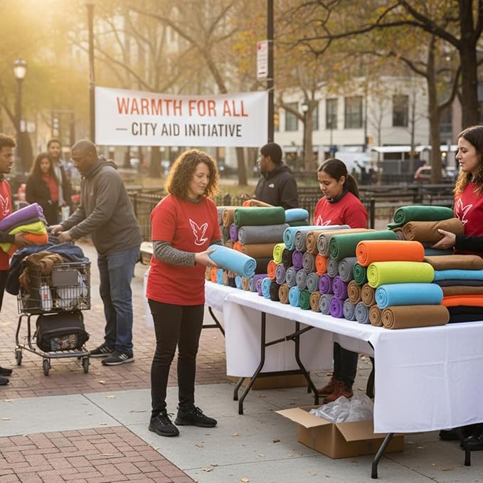 Kinlop Fleece Blanket Bulk 60 x 50 Inch Soft Lightweight Fleece Cozy Blanket Warm Throw Plush Pet Throw for Bed Couch Sofa Home Office Wedding Gifts Travel Camping (Fresh Color,80 Packs)