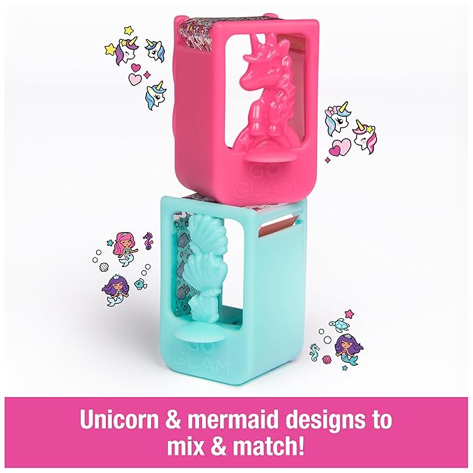 Cool Maker, GO GLAM Nail Kit Refill with Unicorn & Mermaid Designs, Style 80 Nails, Arts and Crafts Kids Toys for Girls Ages 7 and up