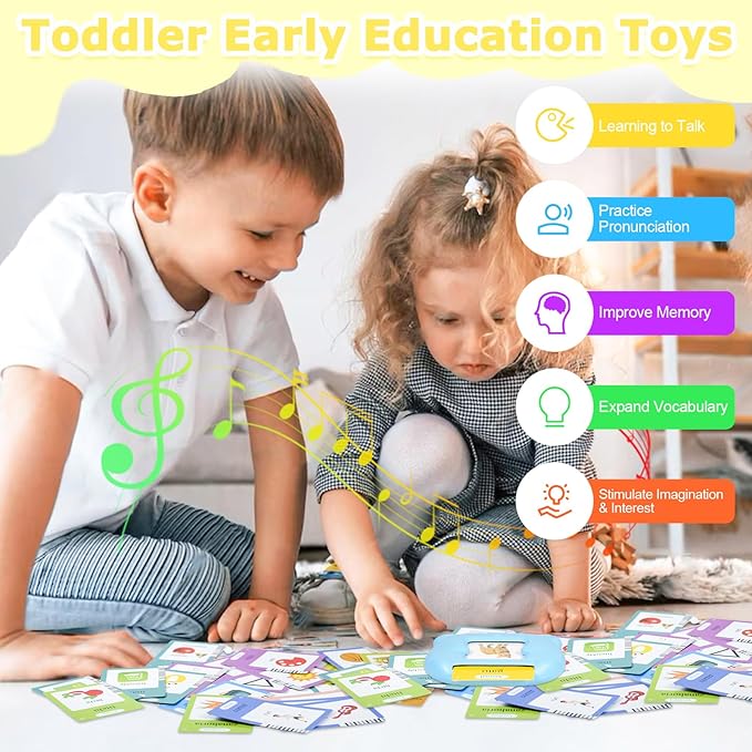SAYEEC Toddlers Bilingual Talking Flash Cards Spanish English Montessori Toys with 510 Sight Words Kids Speech Therapy Autism Sensory Toys Learning Educational Gifts for 3 4 5 6 7 Years Old Boys Girls