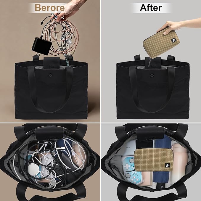 SIMTOP Cord Organizer Travel Small Tech Bag Pouch Case for Cords, Charger, Hard Drive, Power Bank – Water-Resistant Electronics Organizer, Small Portable Gadget Case for Travel