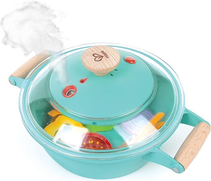 Hape Little Chef Cooking & Steam Playset | Toy Kitchen with Play Food and Accessories, for Children Ages 3+ Years