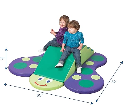 Children's Factory Butterfly Climber, Green-Purple, CF322-373, Toddler Soft Indoor Playground, Preschool, Daycare or Nursery Baby Climbing Activity