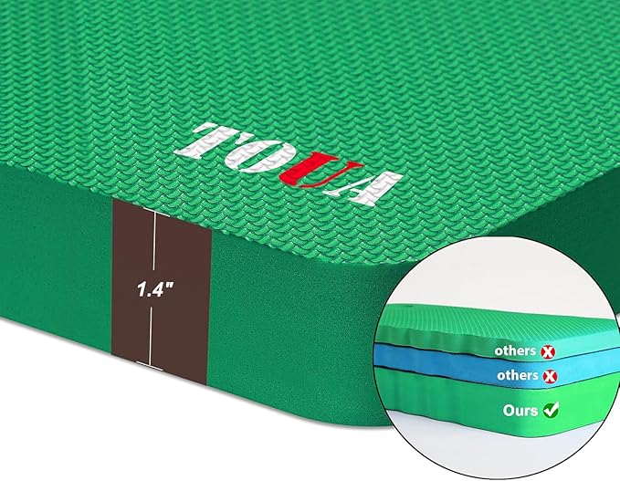 Kneeling Pad Thick Extra Large High Density Foam Comfort for Work Gardening Yoga Exercise Garden Knee 2 Pack Green