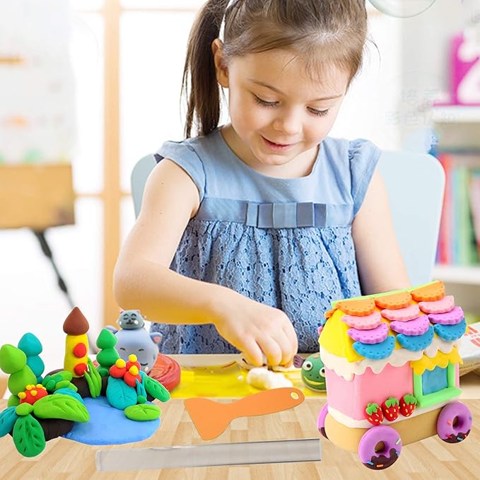 5 Pieces Polymer Clay DIY Tool, Marrywindix Acrylic Clay Roller with Acrylic Sheet Backing Board Plastic Scraper Assisted Shovel Rubber Clay Tools Molds for Shaping and Sculpturing Modelling