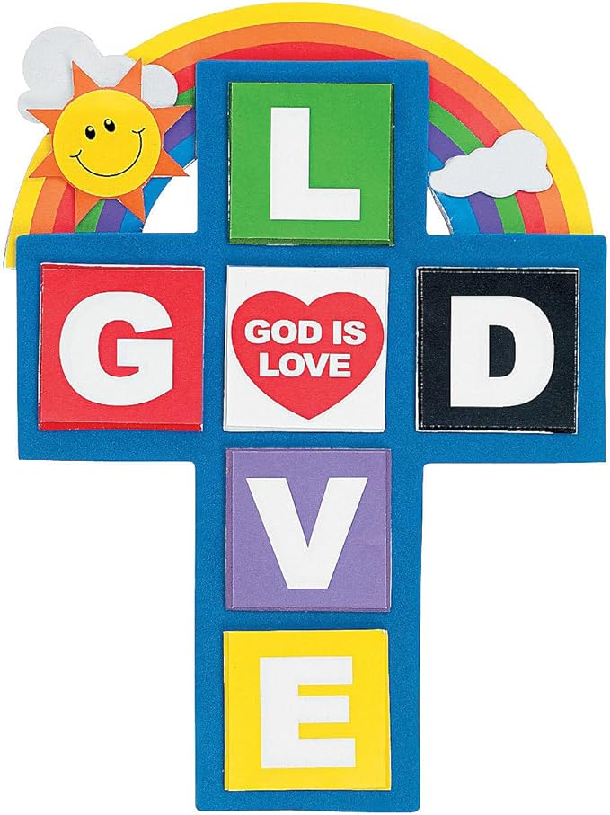 Fun Express God is Love Cross Magnet Craft Kit - Crafts for Kids and Fun Home Activities - VBS Vacation Bible School Supplies/Decor
