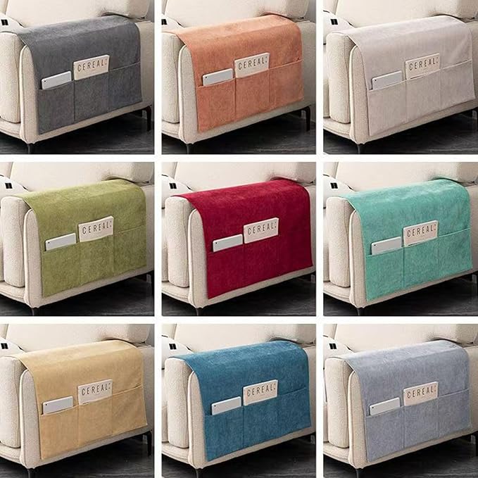 2 Pack Armchair Caddy for Couch Remote Control Holder Recliner Armrest Organizer Non Slip Sofa Arm Chair Caddie with 3 Pocket Storage for Magazine, Tablet, Phone, iPad (Dark Gray)