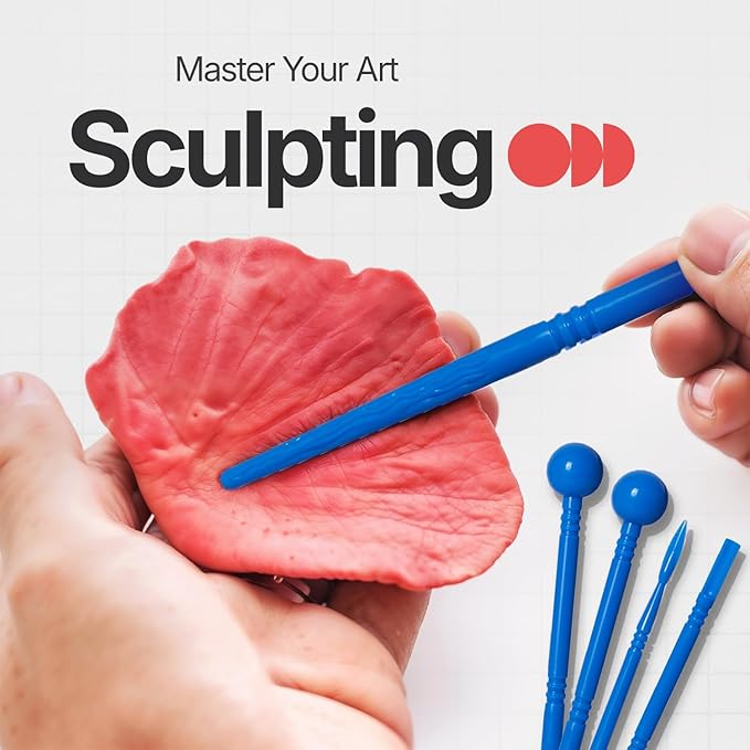 Clay Tools Kit, 19-Piece Plastic Clay Tool Set for Carving, Shaping and Modeling, Lightweight Air Dry Clay Tools for Kids & Adults, Clay Sculpting Tools for Crafting & Styling