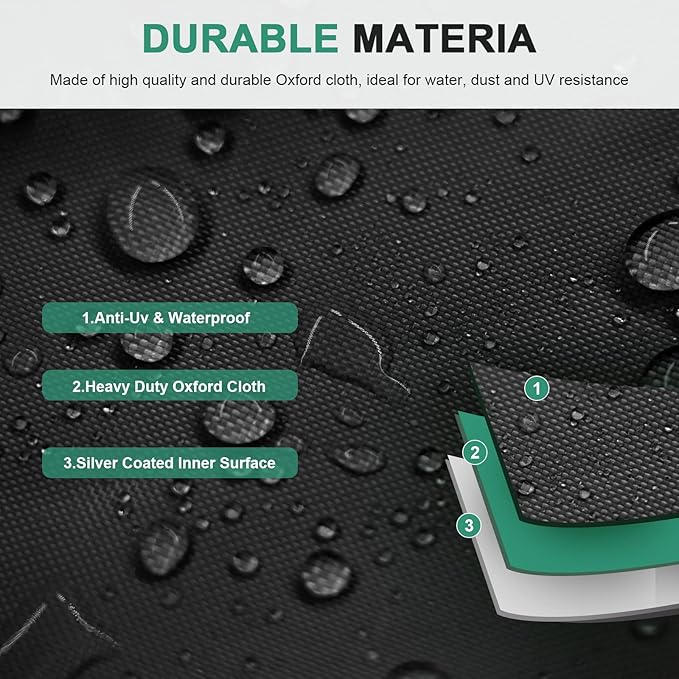 177 Gallon Outdoor Cushion Storage Bag 68 inch Extra Large Patio Furniture Cushion Storage Bag Waterproof Garden Cushion Storage Covers with Zipper and Handles Black (2 Pack, 68"L x 30"W x 20"H)