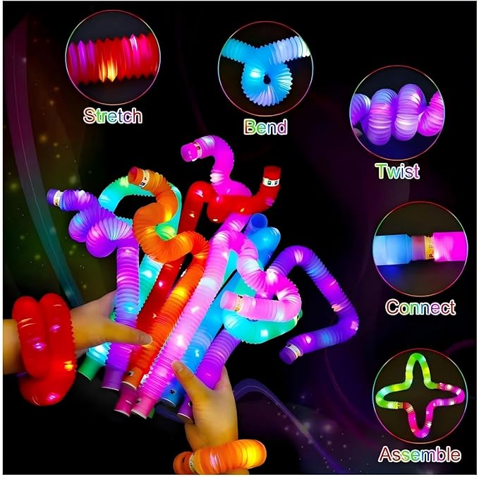 Light Up Glow Necklaces Bracelets Party Favors Accessories for Toddlers, Glow Sticks Pop Tubes for kids, Glow Birthday Camping Wedding Party Supplies Decorations for Boys Girls (Red 36 Pack)