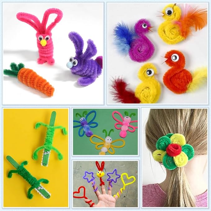 Praisebank 1000pcs Black Pipe Cleaners, Pipe Cleaners, Pipe Cleaners for Crafts.