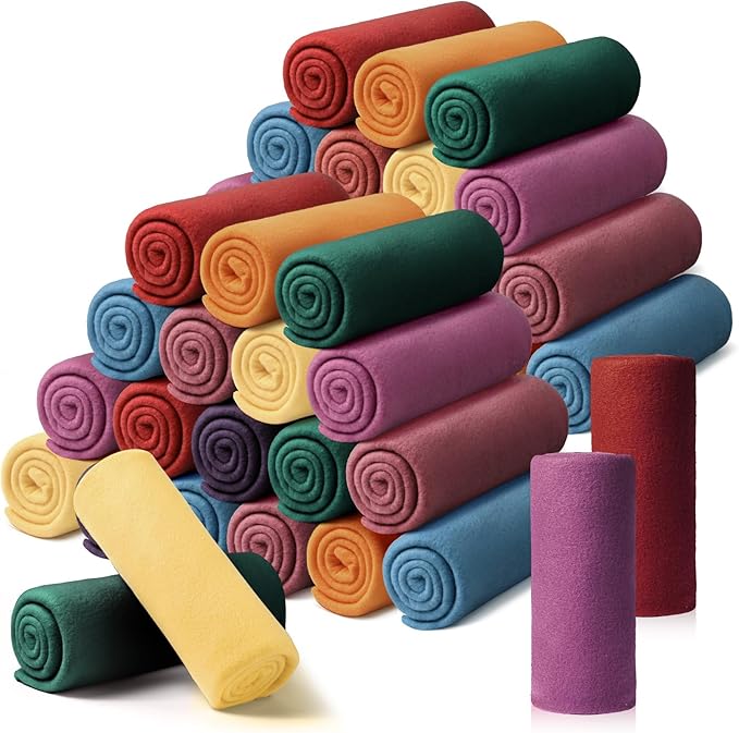 Kinlop Fleece Blanket Bulk 60 x 50 Inch Soft Lightweight Fleece Cozy Blanket Warm Throw Plush Pet Throw for Bed Couch Sofa Home Office Wedding Gifts Travel Camping(Modern Color,40 Packs)