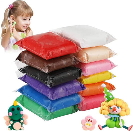 Modeling Clay Kit - 12 Colors Air Dry Ultra Light Clay, Magic Clay, DIY Molding Clay for Kids, DIY Clay Kit with Sculpting Tools, Decoration Accessories, Kids Art Crafts